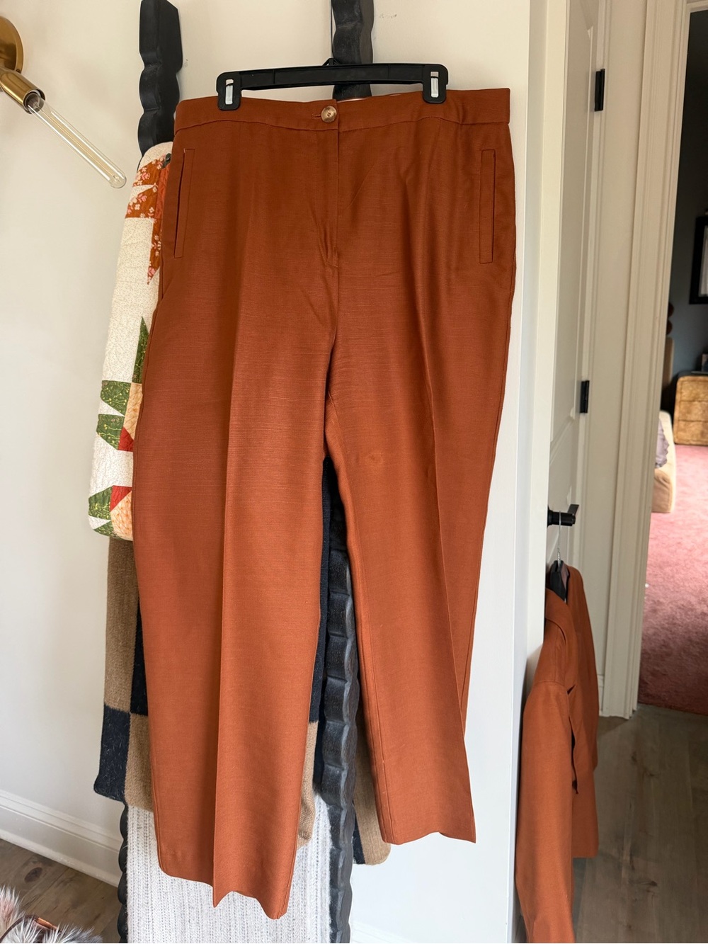 Sezane Martin Trousers in Caramel - Size 14